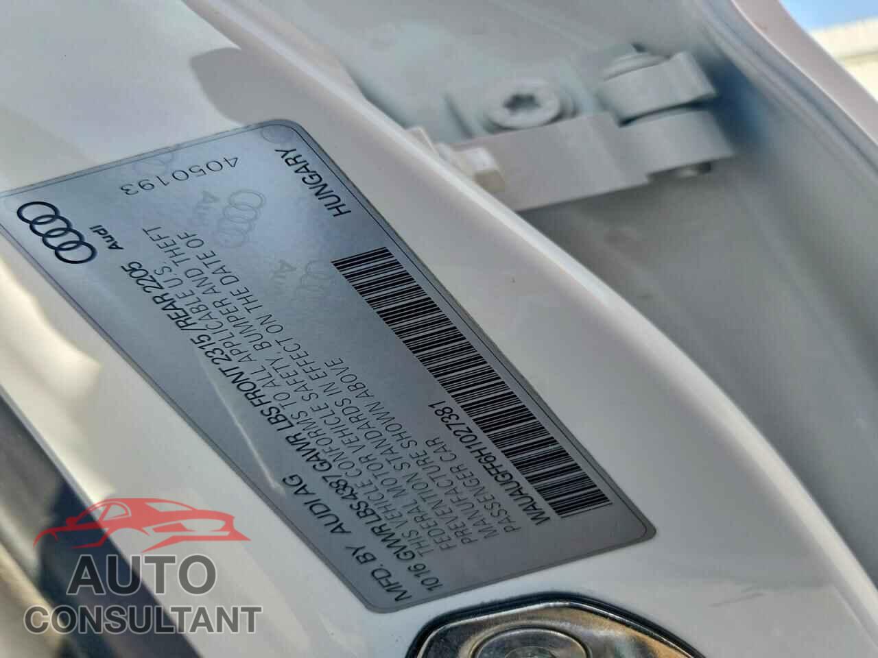 AUDI A3 2017 - WAUAUGFF6H1027381