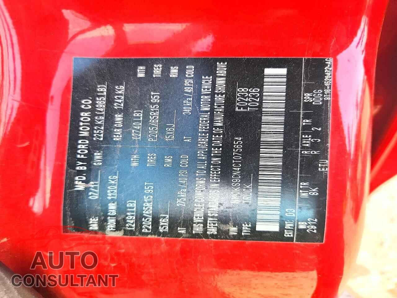 FORD TRANSIT 2012 - NM0KS9CN4CT075654