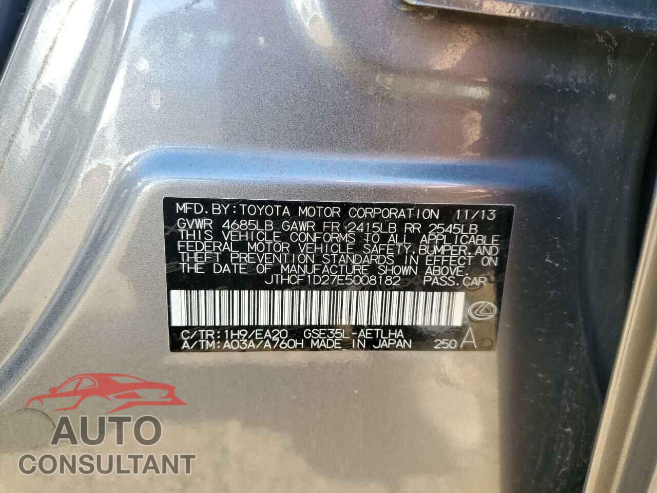LEXUS IS 2014 - JTHCF1D27E5008182