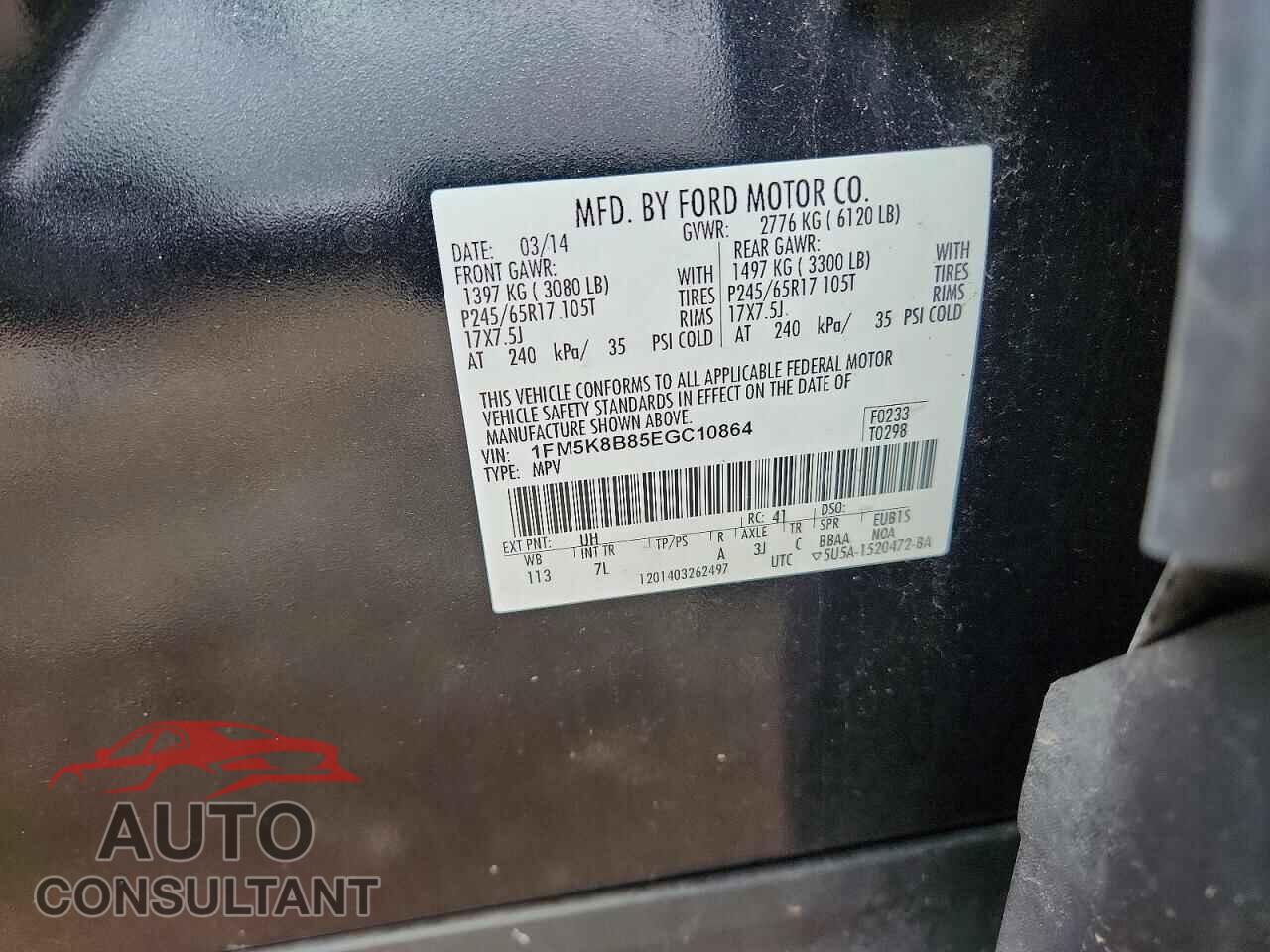 FORD EXPLORER 2014 - 1FM5K8B85EGC10864