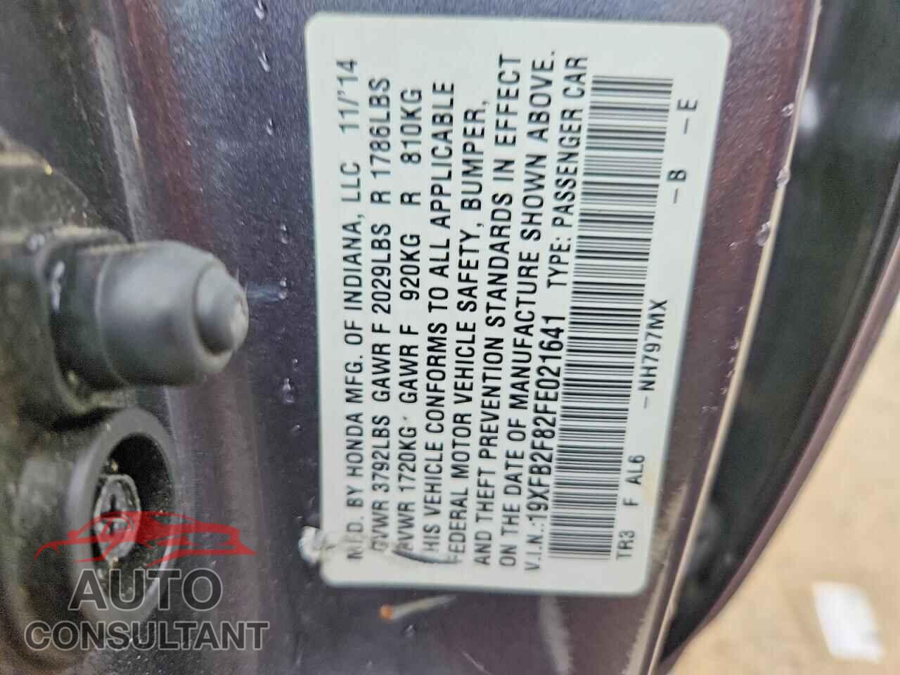 HONDA CIVIC 2015 - 19XFB2F82FE021641