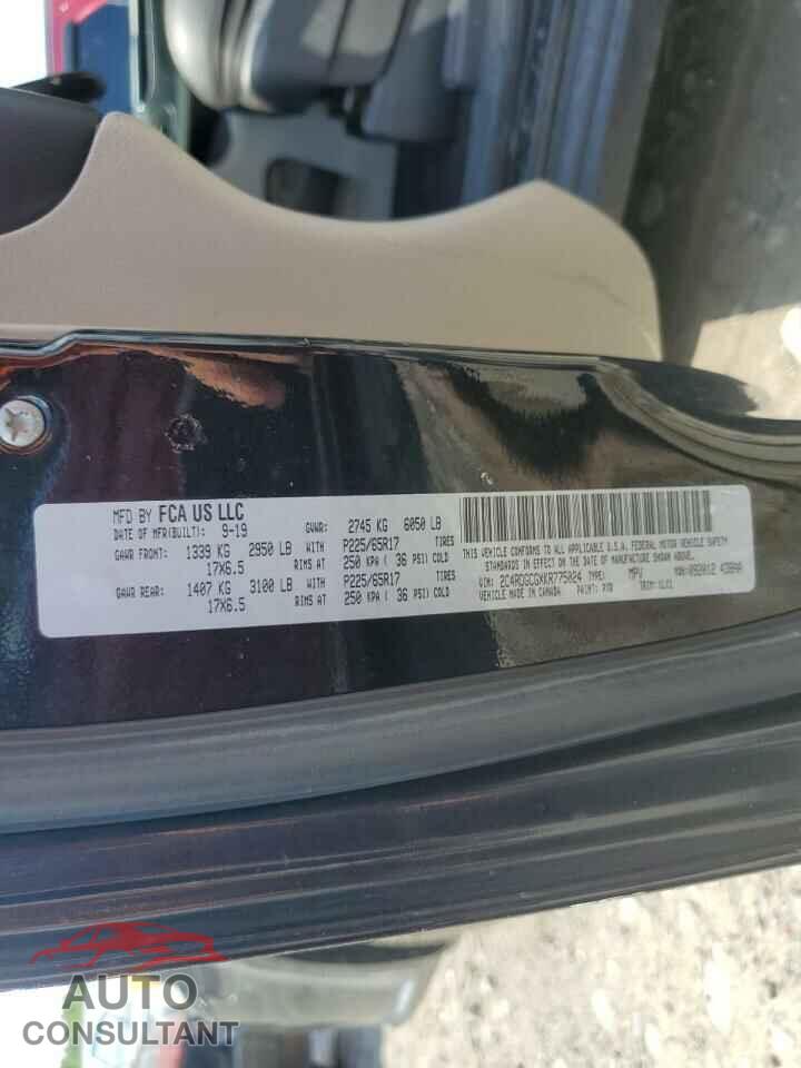 DODGE CARAVAN 2019 - 2C4RDGCGXKR775024