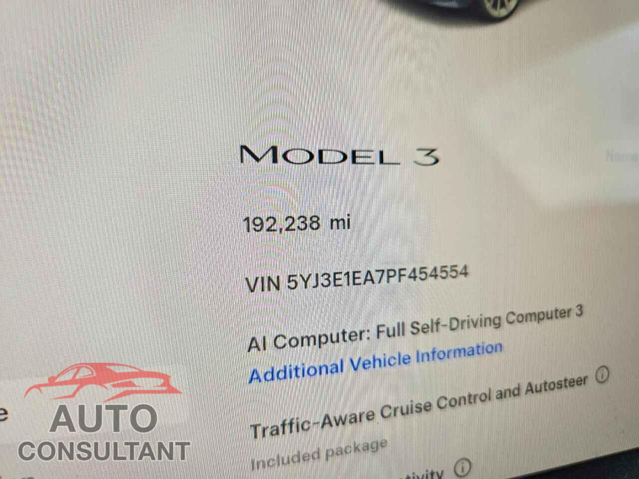 TESLA MODEL 3 2023 - 5YJ3E1EA7PF454554