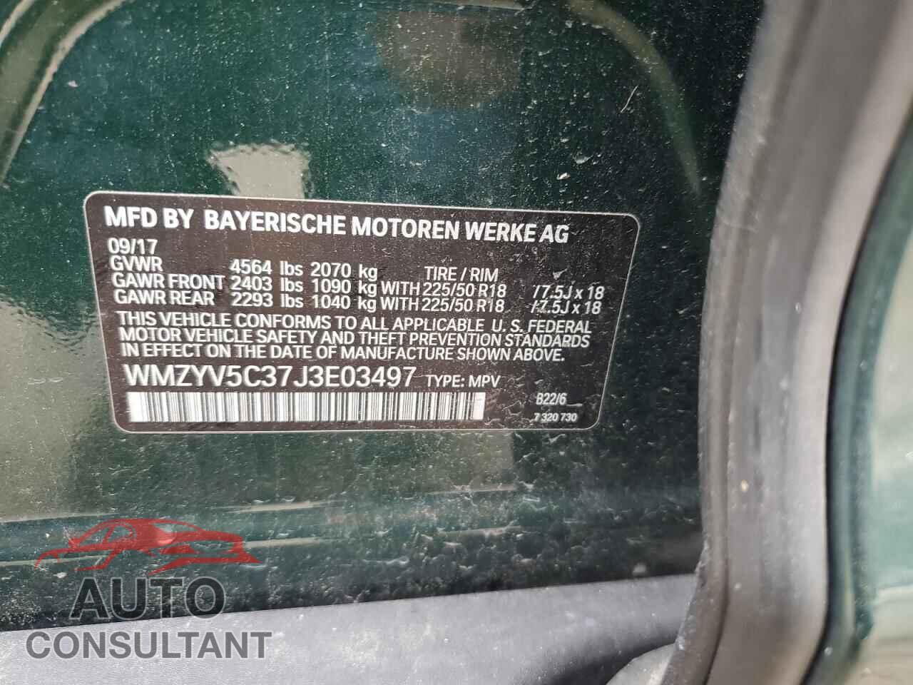 MINI COOPER 2018 - WMZYV5C37J3E03497