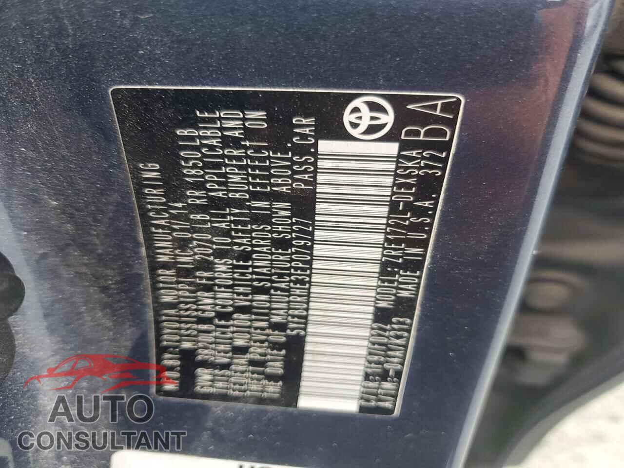 TOYOTA COROLLA 2014 - 5YFBURHE3EP079727