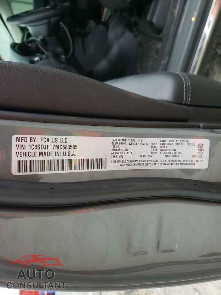 DODGE DURANGO 2021 - 1C4SDJFT7MC683565