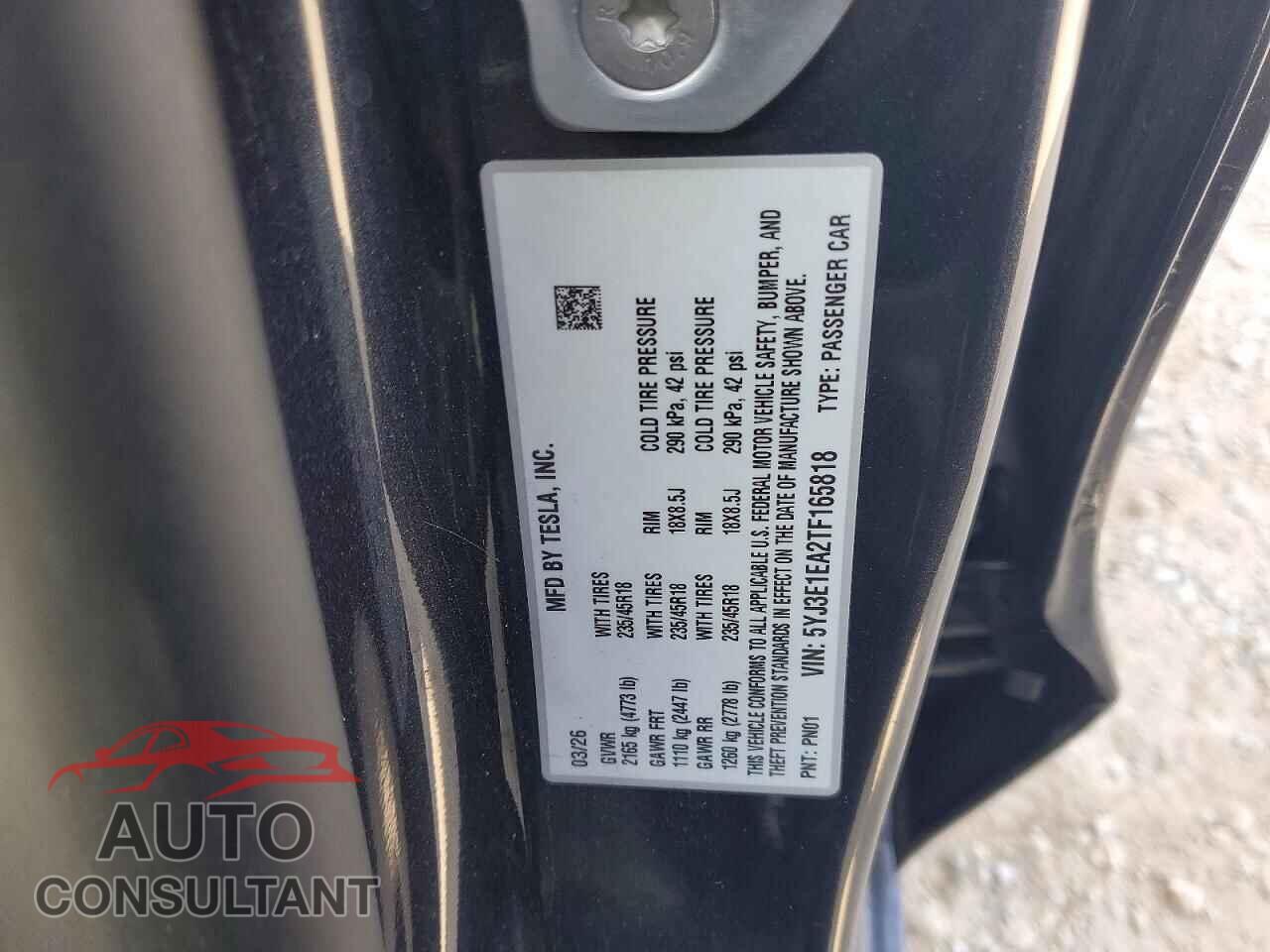 TESLA MODEL 3 2026 - 5YJ3E1EA2TF165818
