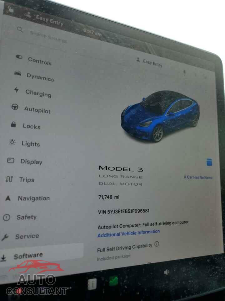 TESLA MODEL 3 2018 - 5YJ3E1EB5JF096581