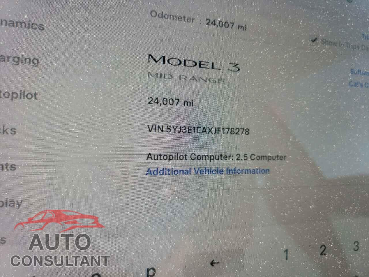 TESLA MODEL 3 2018 - 5YJ3E1EAXJF178278