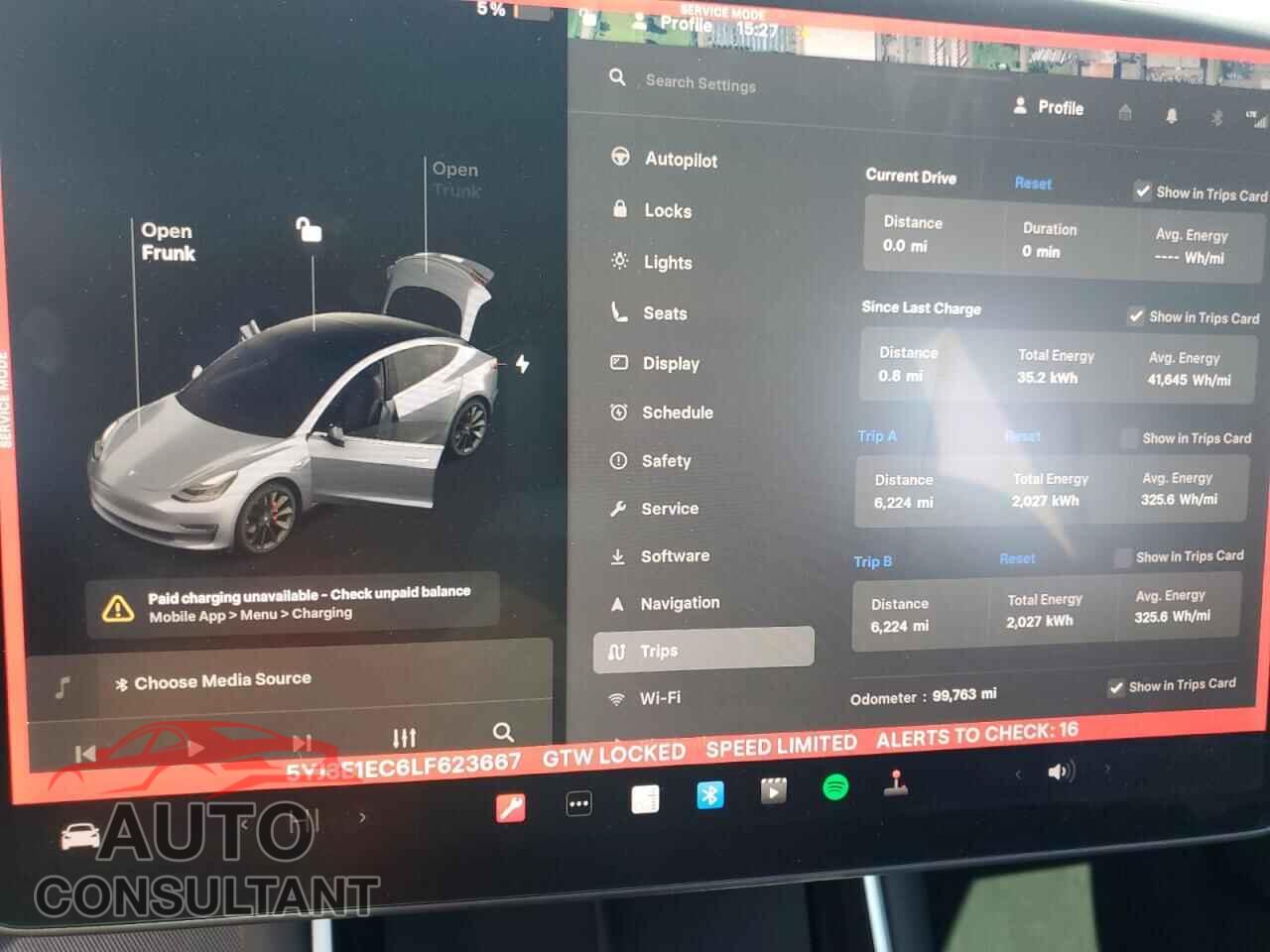 TESLA MODEL 3 2020 - 5YJ3E1EC6LF623667
