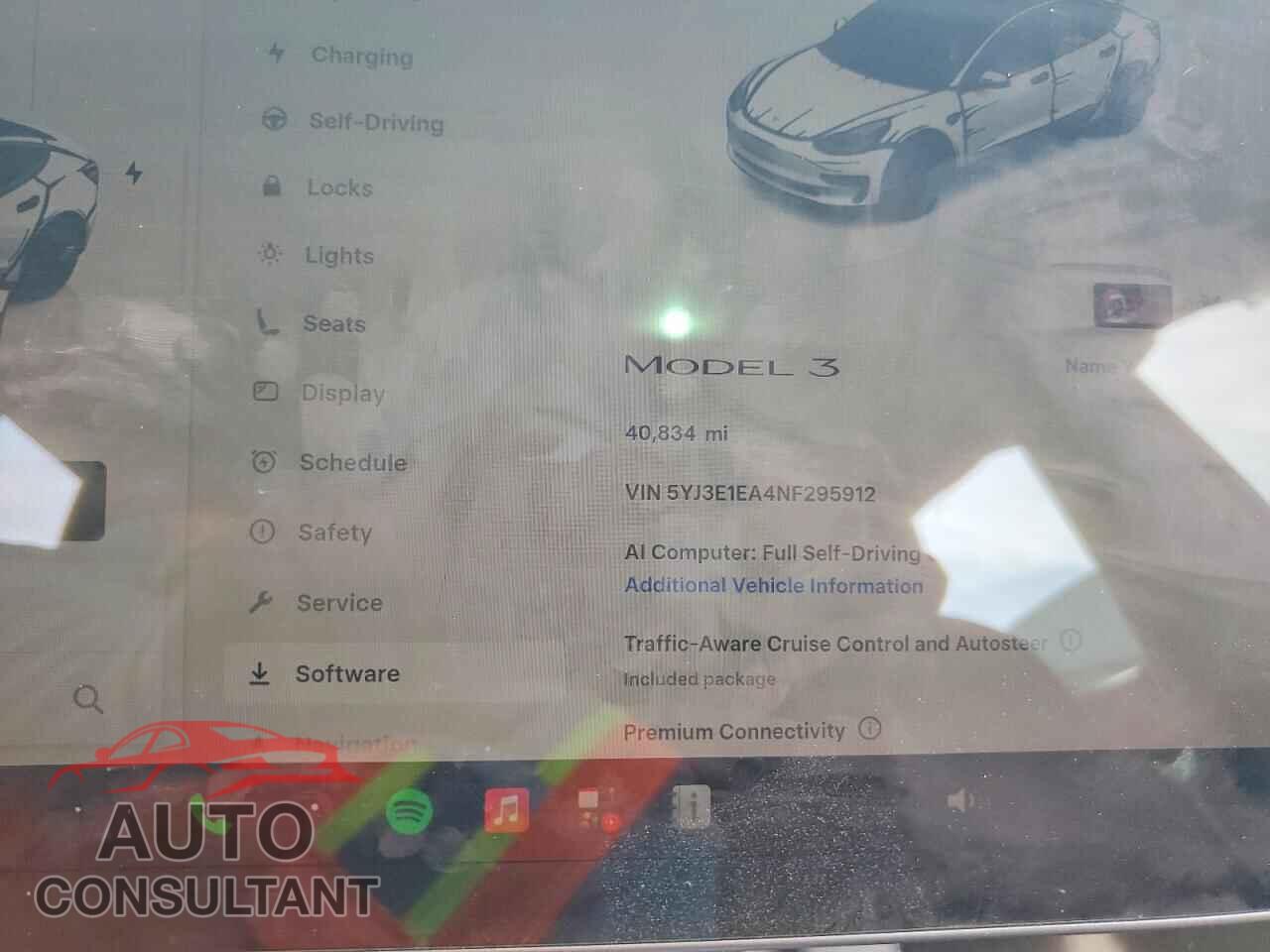 TESLA MODEL 3 2022 - 5YJ3E1EA4NF295912