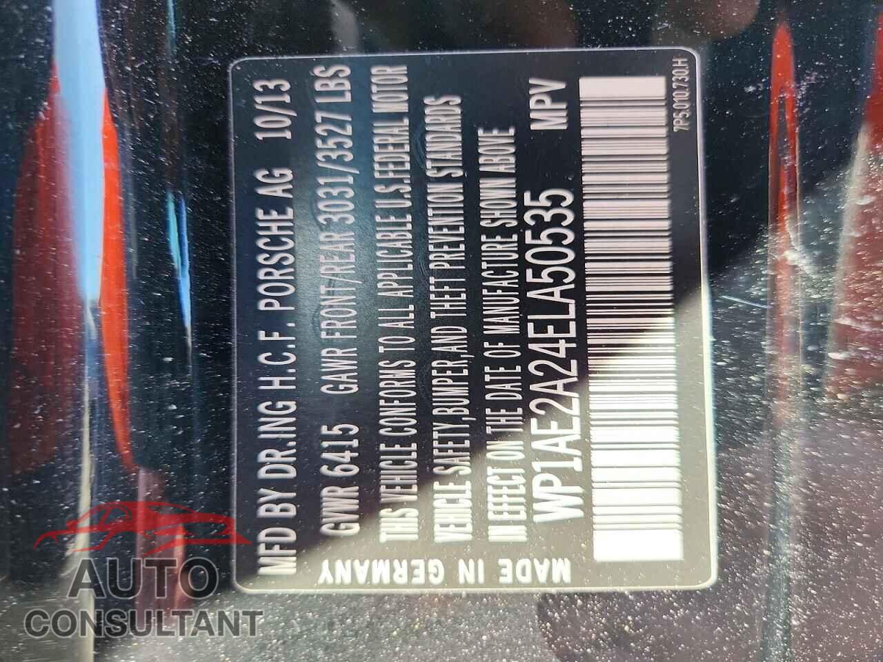 PORSCHE CAYENNE 2014 - WP1AE2A24ELA50535