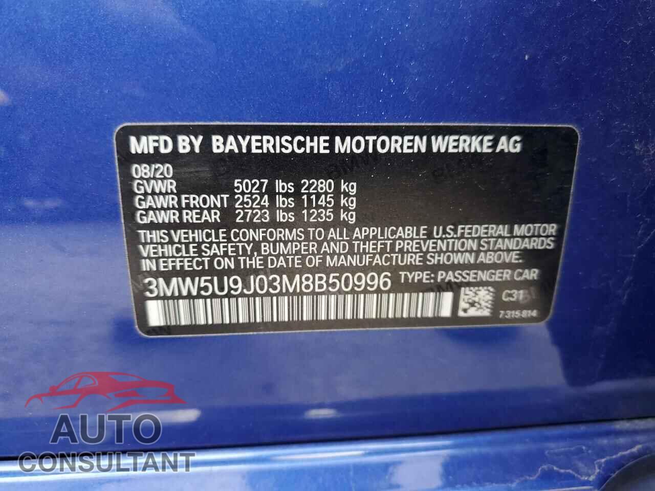 BMW M3 2021 - 3MW5U9J03M8B50996