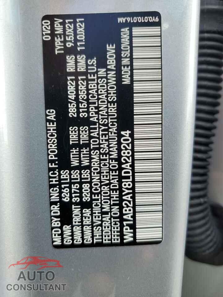PORSCHE CAYENNE 2020 - WP1AB2AY8LDA28204