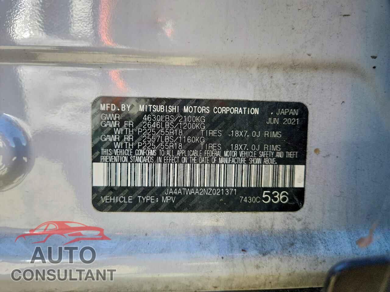 MITSUBISHI ECLIPSE 2022 - JA4ATWAA2NZ021371