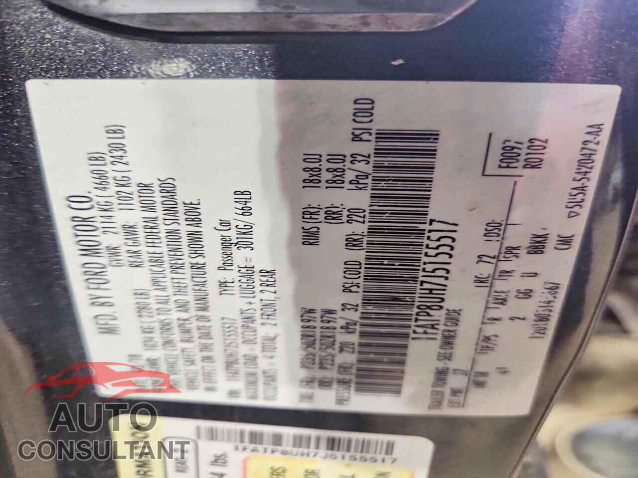 FORD MUSTANG 2018 - 1FATP8UH7J5155517
