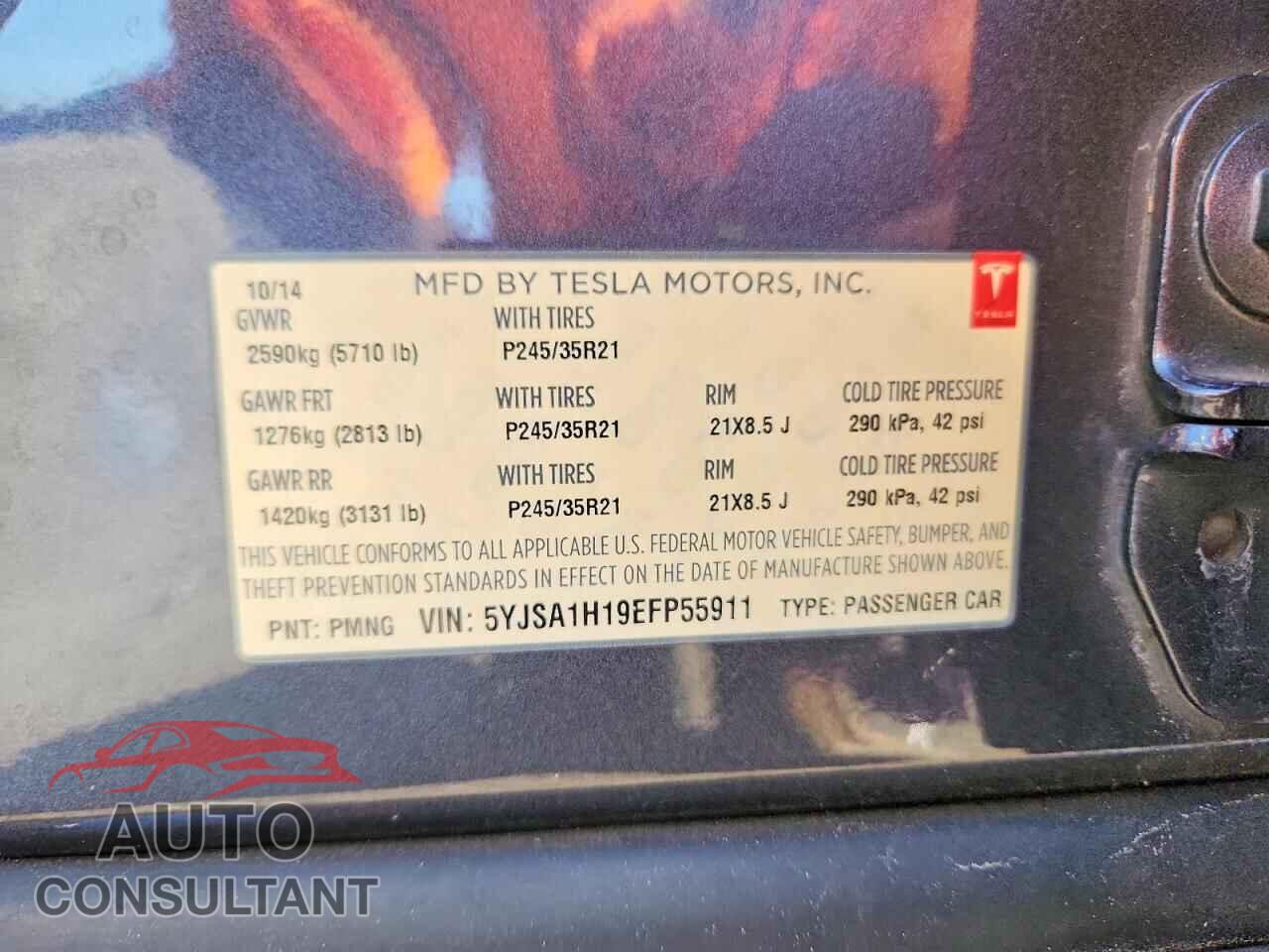 TESLA MODEL S 2014 - 5YJSA1H19EFP55911