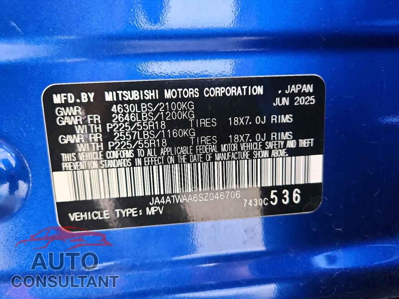 MITSUBISHI ECLIPSE 2025 - JA4ATWAA6SZ046706