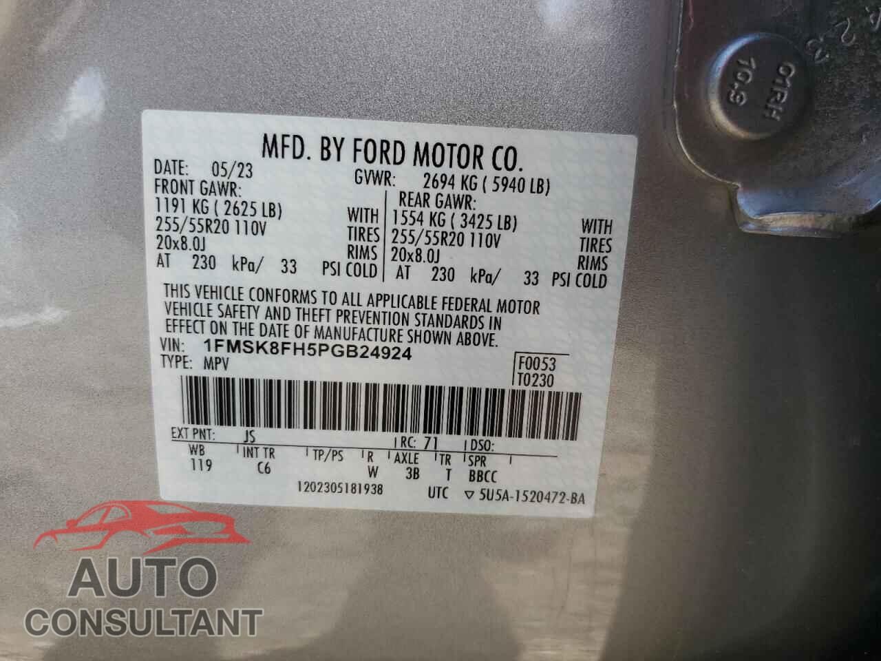 FORD EXPLORER 2023 - 1FMSK8FH5PGB24924