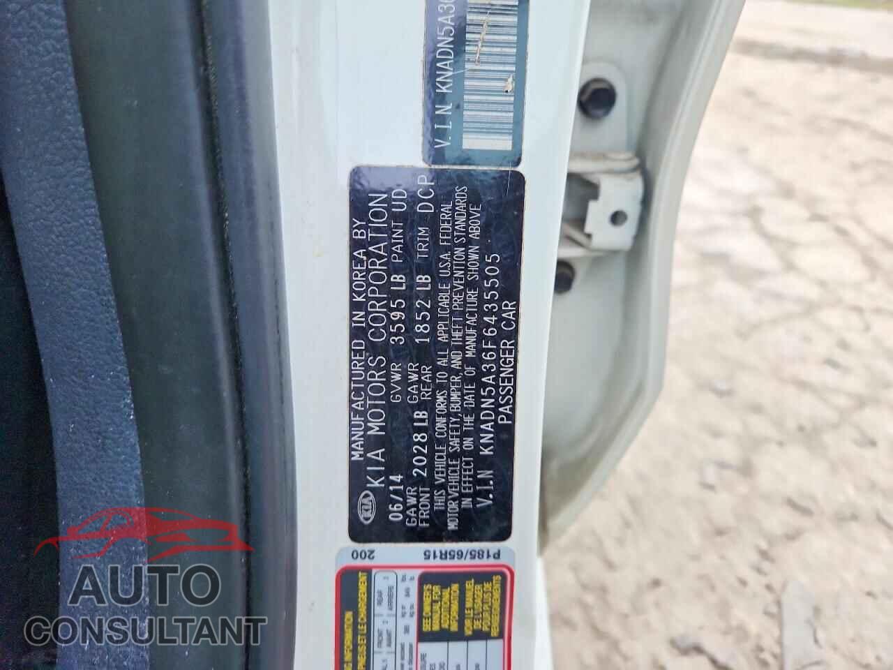 KIA RIO 2015 - KNADN5A36F6435505