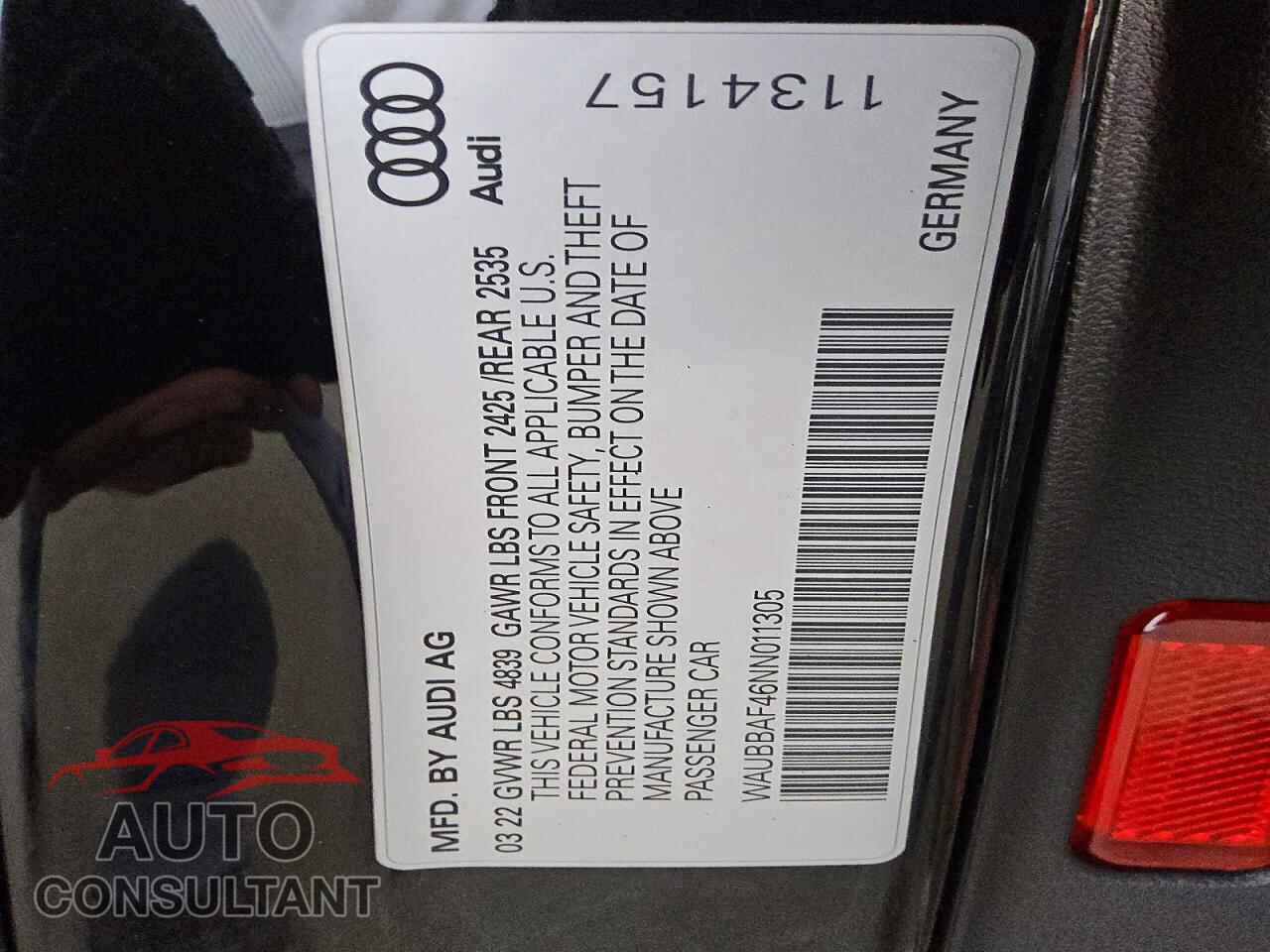 AUDI A4 2022 - WAUBBAF46NN011305