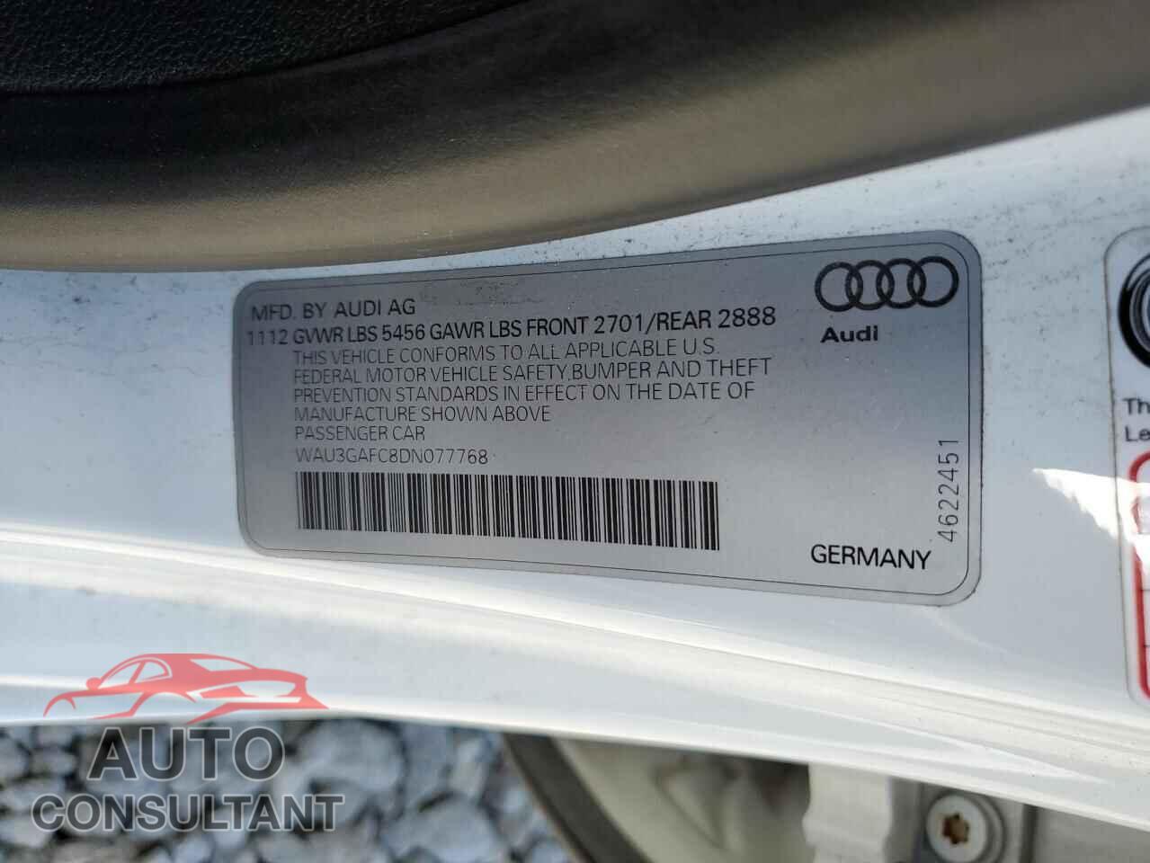 AUDI A7 2013 - WAU3GAFC8DN077768