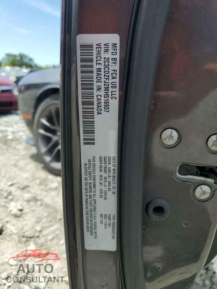 DODGE CHALLENGER 2021 - 2C3CDZFJ2MH516937