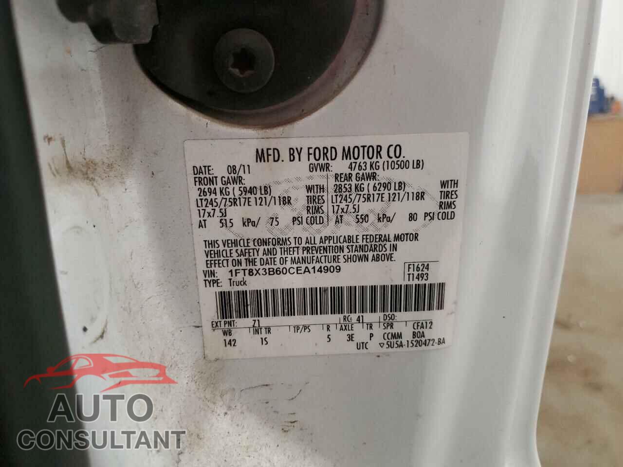 FORD F350 2012 - 1FT8X3B60CEA14909