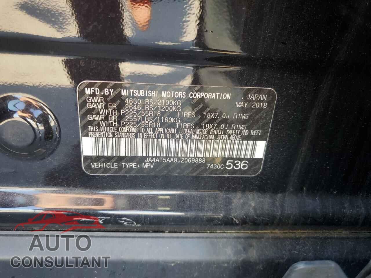 MITSUBISHI ECLIPSE 2018 - JA4AT5AA9JZ069888