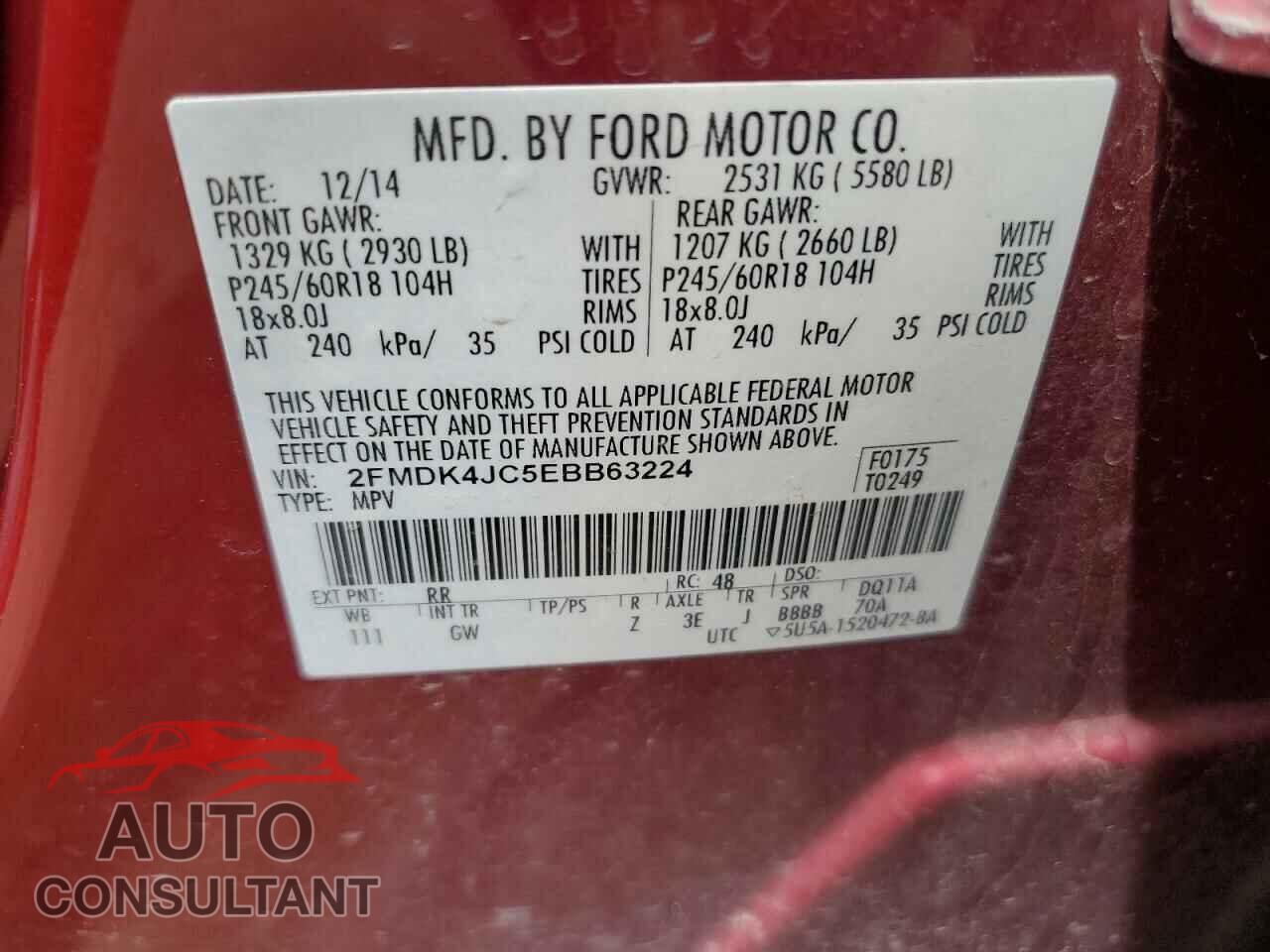 FORD EDGE 2014 - 2FMDK4JC5EBB63224