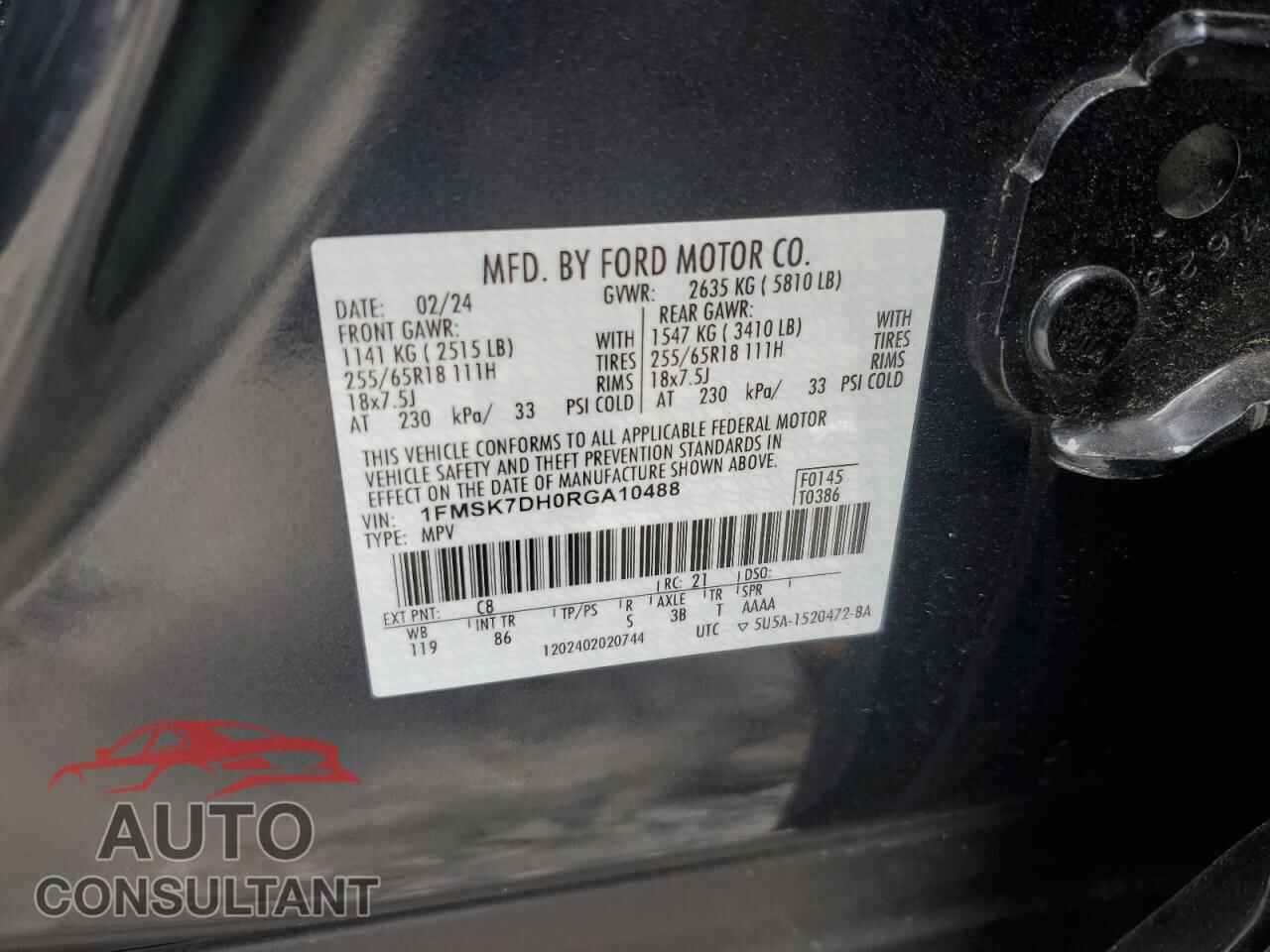 FORD EXPLORER 2024 - 1FMSK7DH0RGA10488