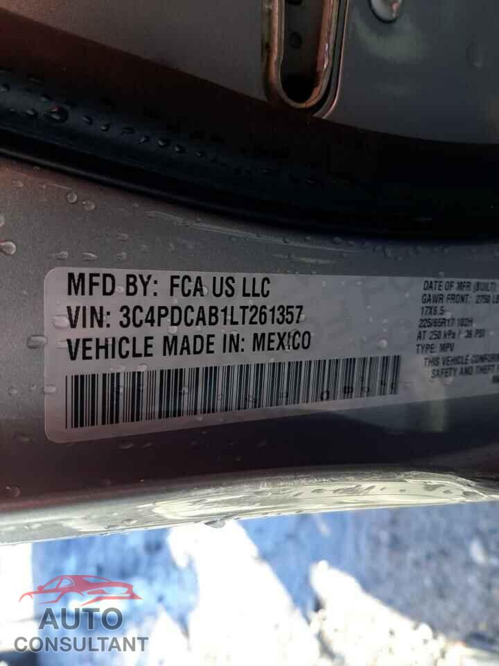DODGE JOURNEY 2020 - 3C4PDCAB1LT261357