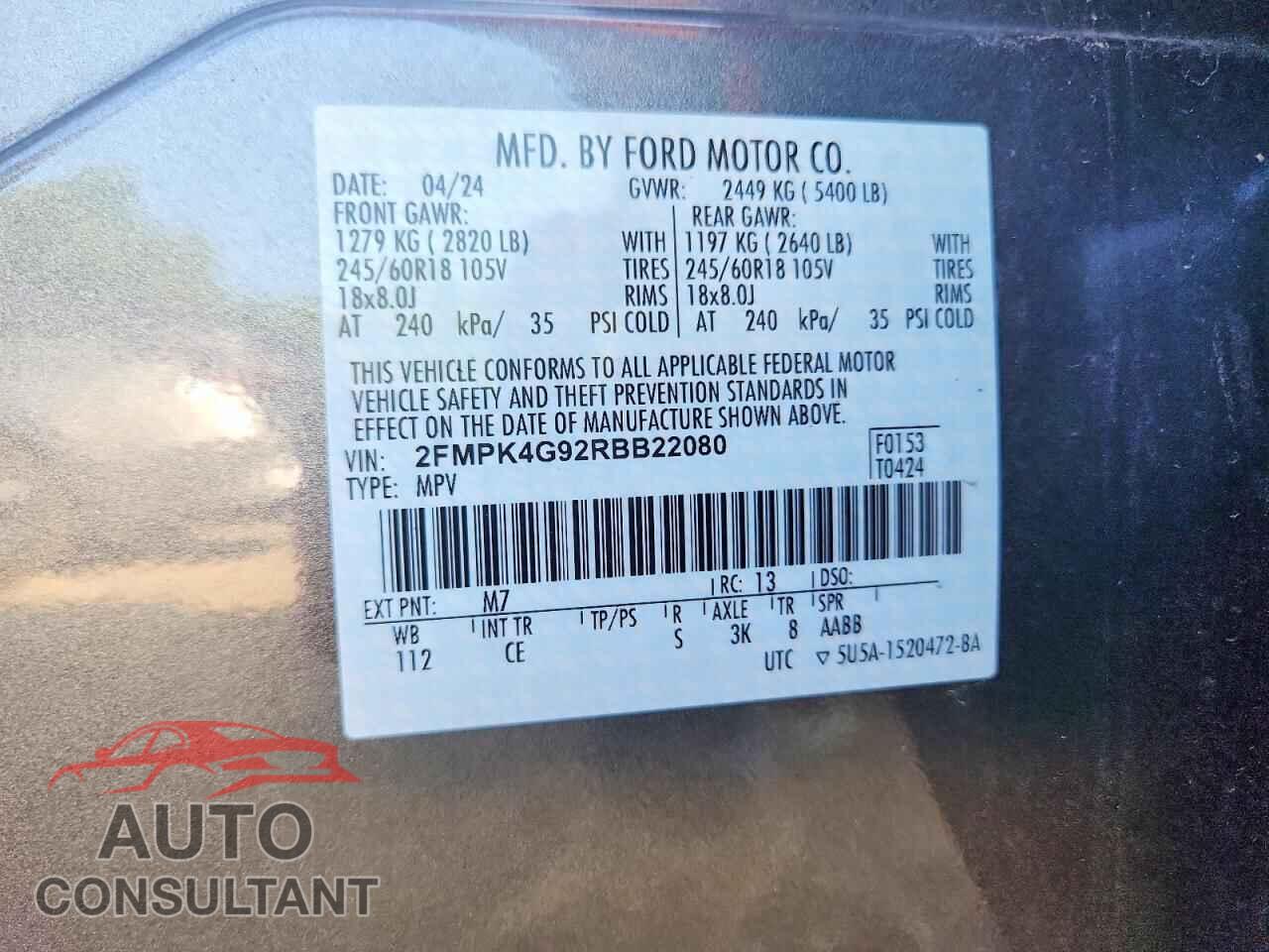 FORD EDGE 2024 - 2FMPK4G92RBB22080