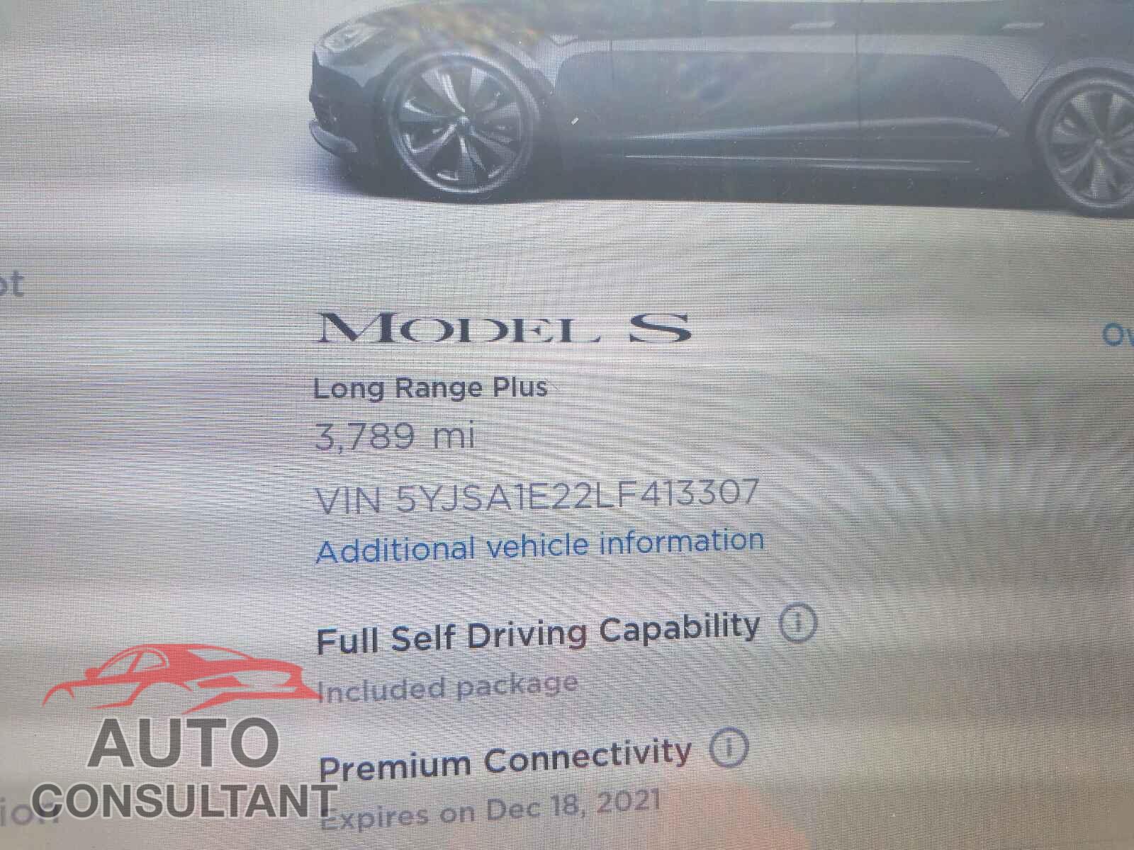TESLA MODEL S 2020 - 5YJSA1E22LF413307