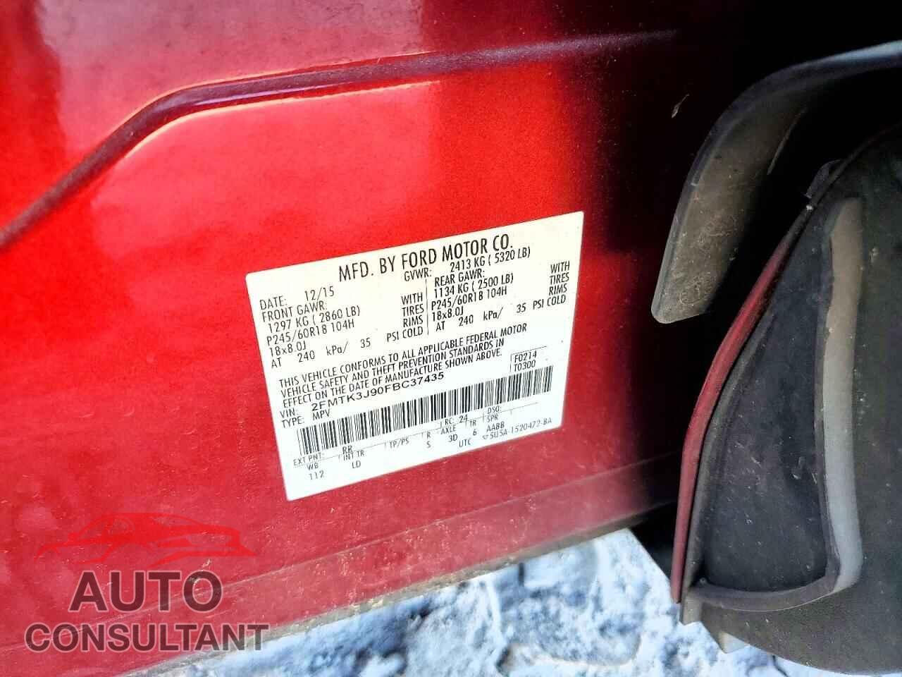 FORD EDGE 2015 - 2FMTK3J90FBC37435