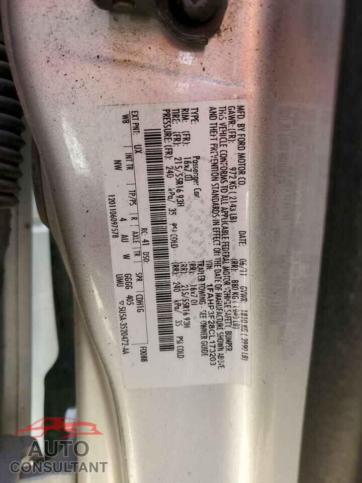 FORD FOCUS 2012 - 1FAHP3F28CL173203