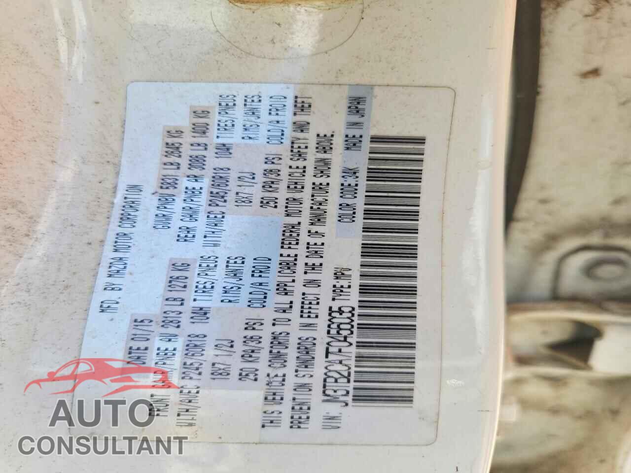MAZDA CX-9 2015 - JM3TB2CA7F0456035