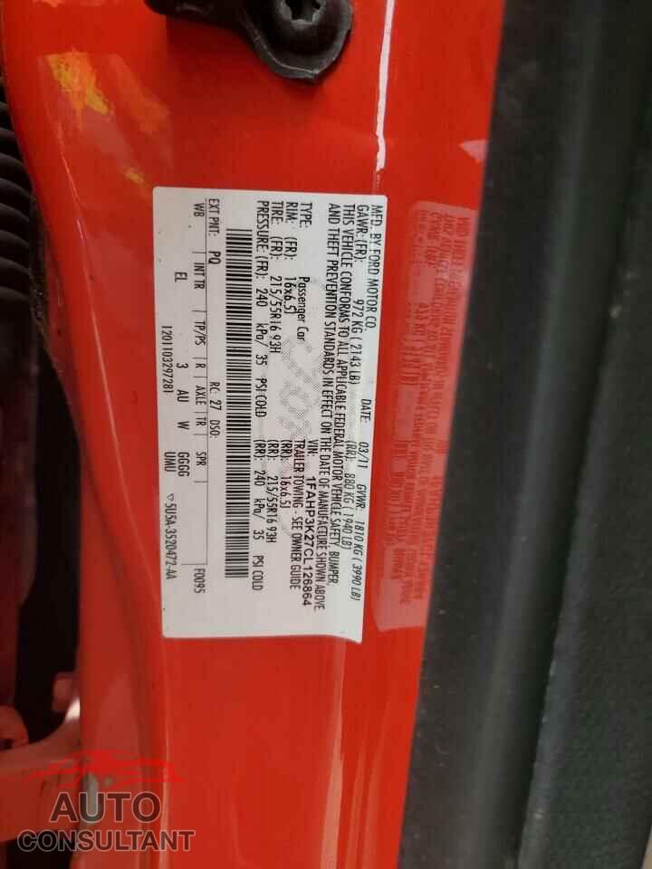 FORD FOCUS 2012 - 1FAHP3K27CL126864