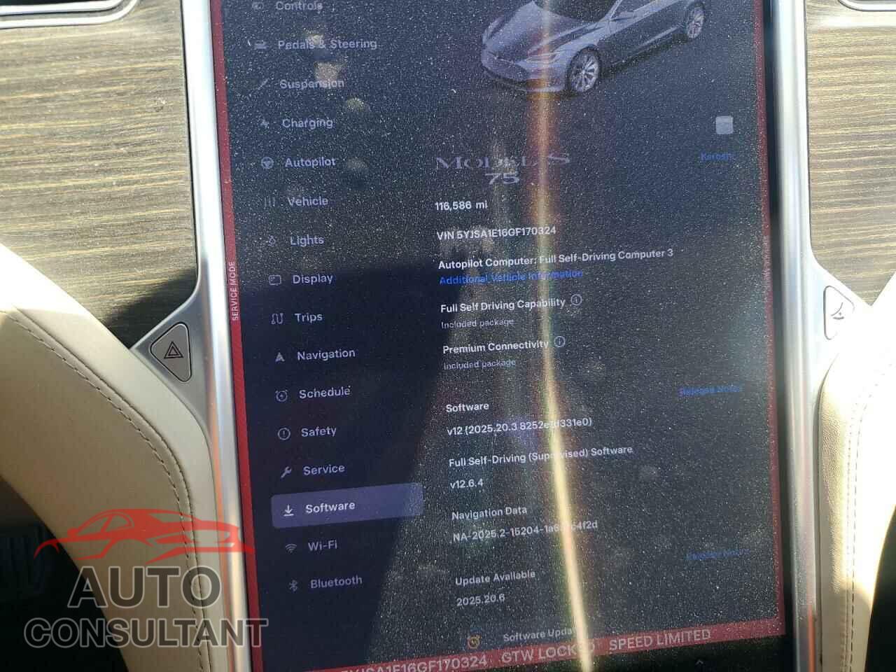 TESLA MODEL S 2016 - 5YJSA1E16GF170324