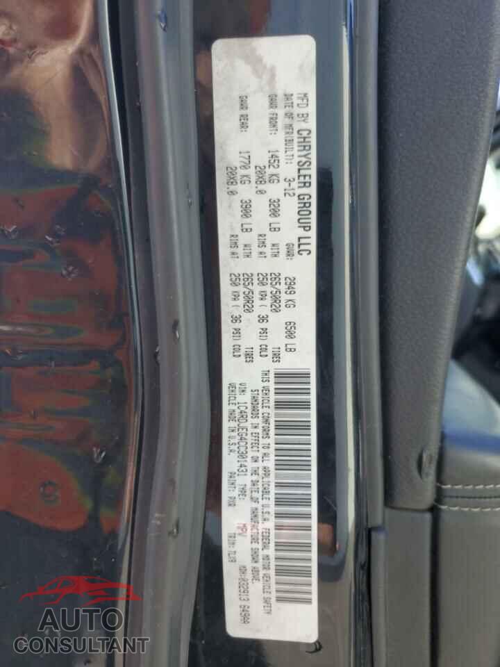DODGE DURANGO 2012 - 1C4RDJEG4CC301431