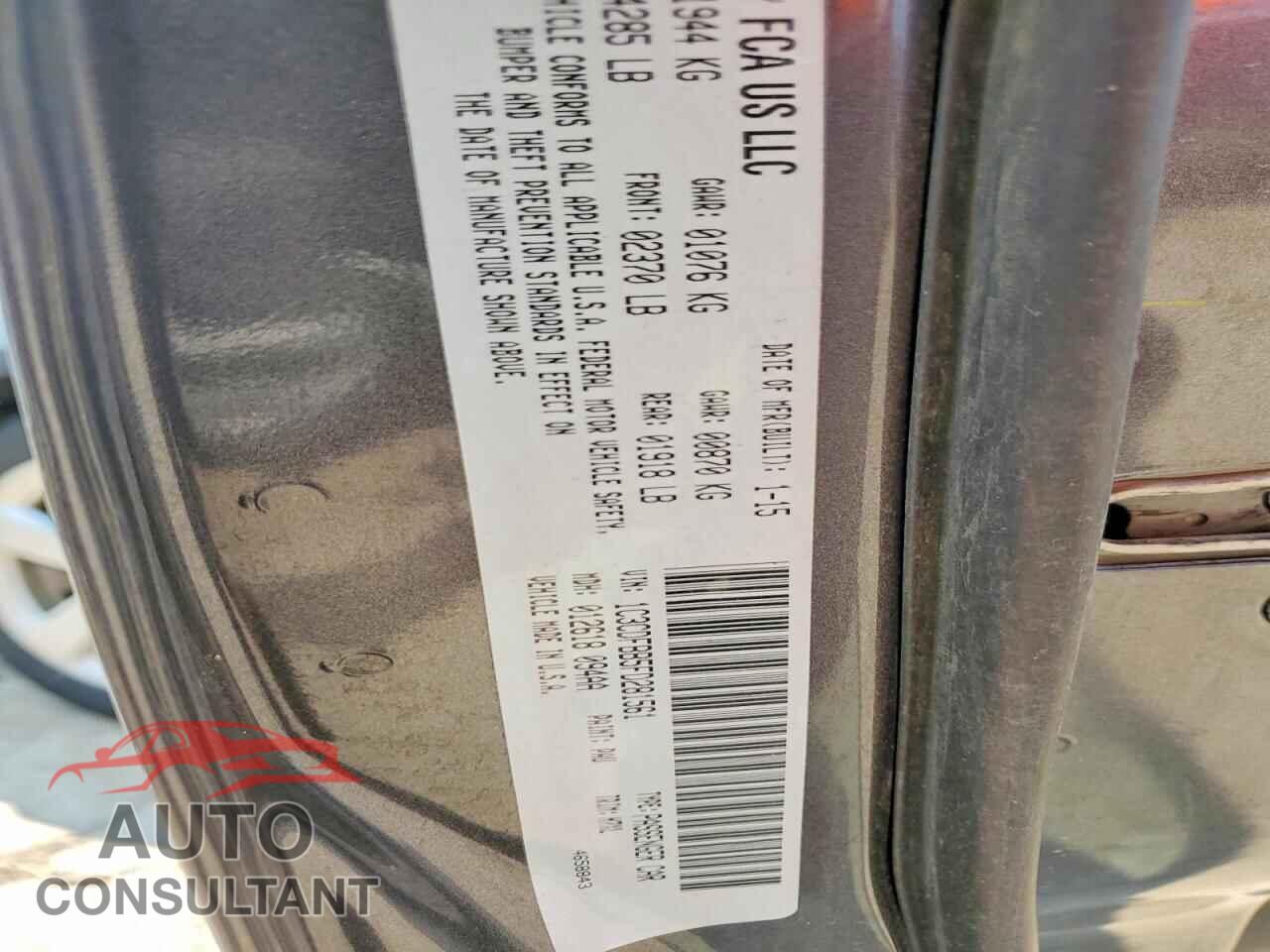 DODGE DART 2015 - 1C3CDFBB5FD281561