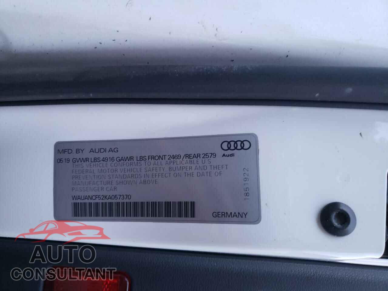 AUDI A5 2019 - WAUANCF52KA057370