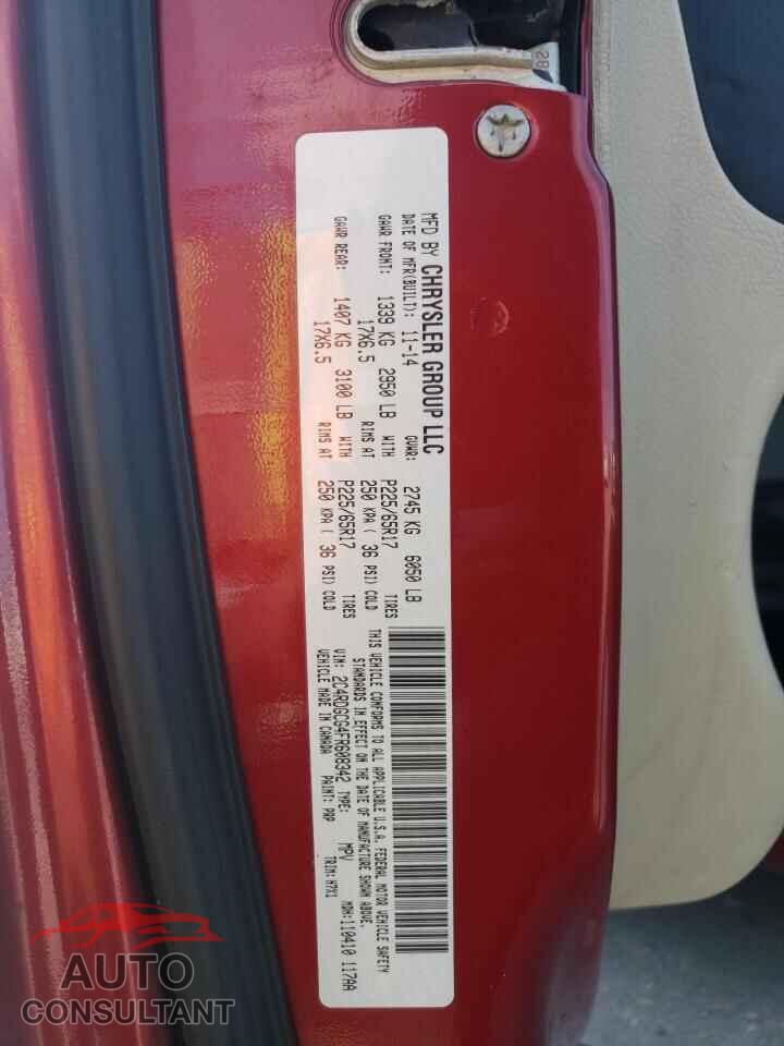 DODGE CARAVAN 2015 - 2C4RDGCG4FR608342