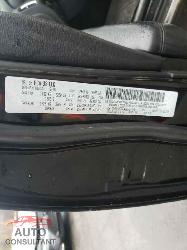 DODGE DURANGO 2016 - 1C4RDJDG9GC460145