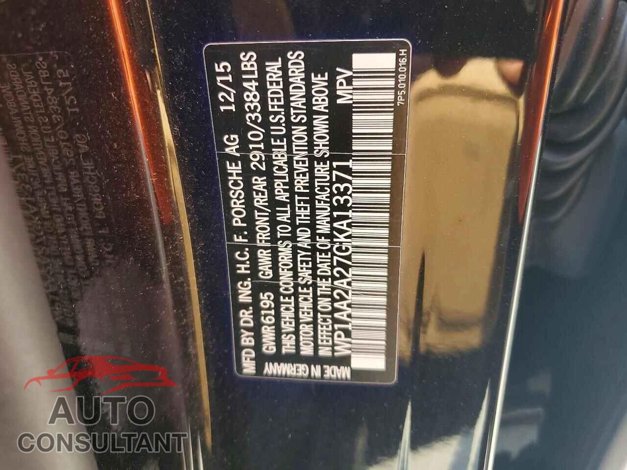PORSCHE CAYENNE 2016 - WP1AA2A27GKA13371