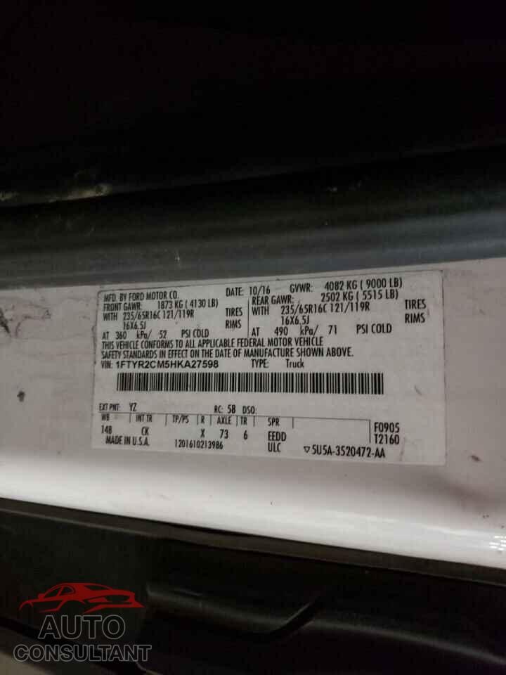 FORD TRANSIT CO 2017 - 1FTYR2CM5HKA27598