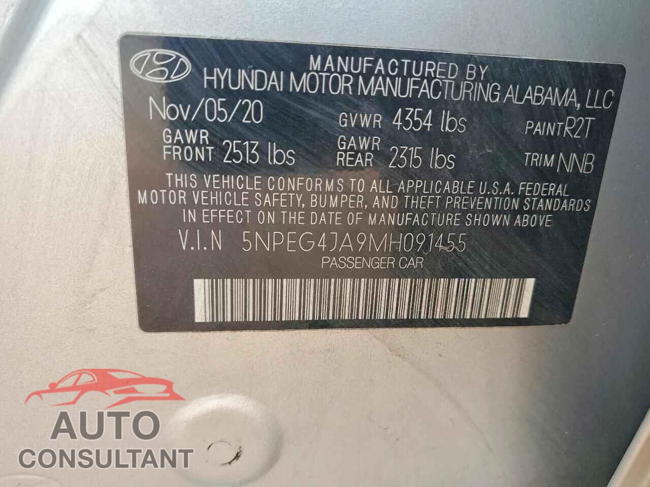 HYUNDAI SONATA 2021 - 5NPEG4JA9MH091455