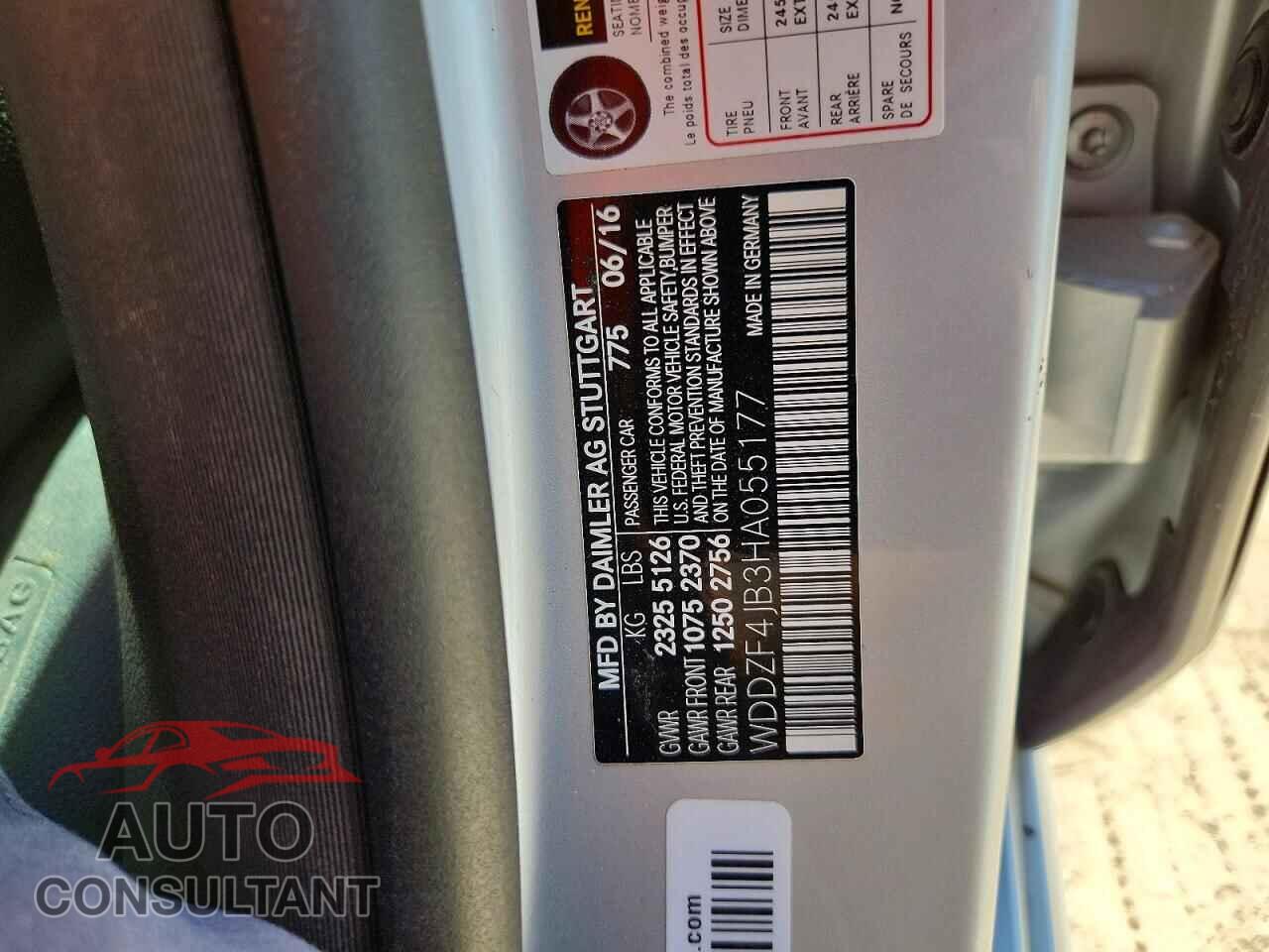 MERCEDES-BENZ E-CLASS 2017 - WDDZF4JB3HA055177