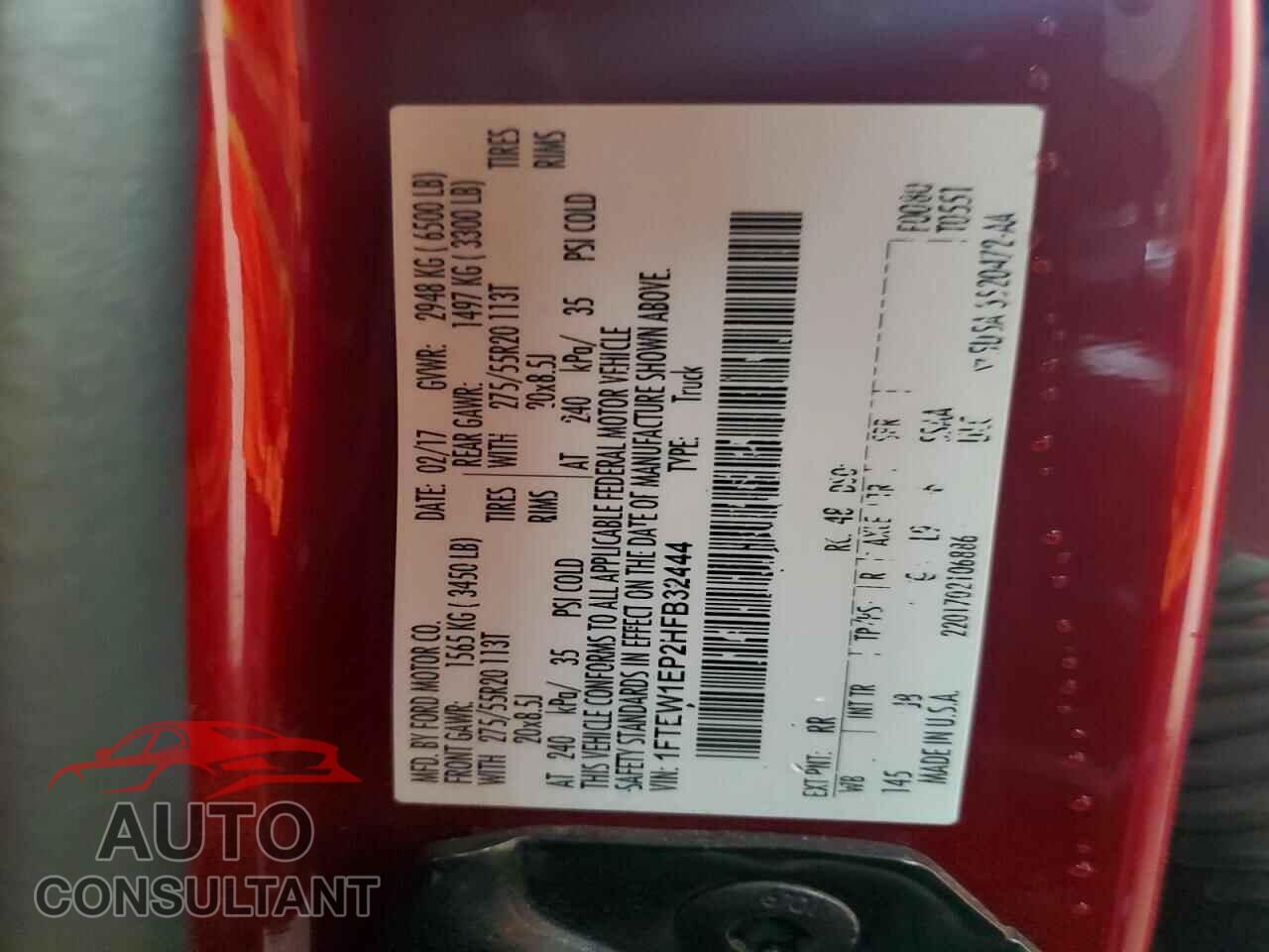 FORD F150 2017 - 1FTEW1EP2HFB32444