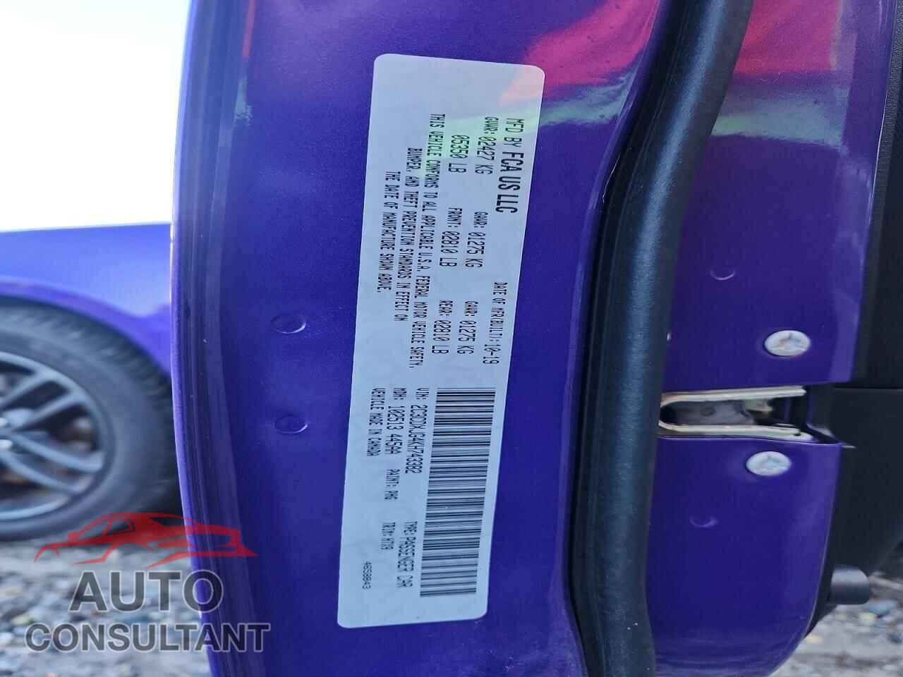 DODGE CHARGER 2019 - 2C3CDXJG4KH743382